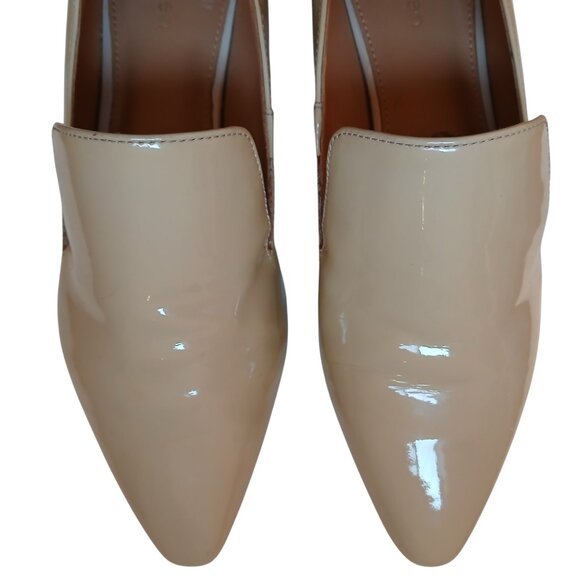 CALVIN KLEIN TAN PATENT LEATHER LOAFERS 8M - Picture 3 of 9